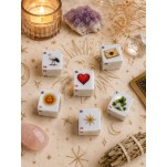 6 Dados Lenormand + Saquinho + Livreto com significado inspirado no baralho cigano
