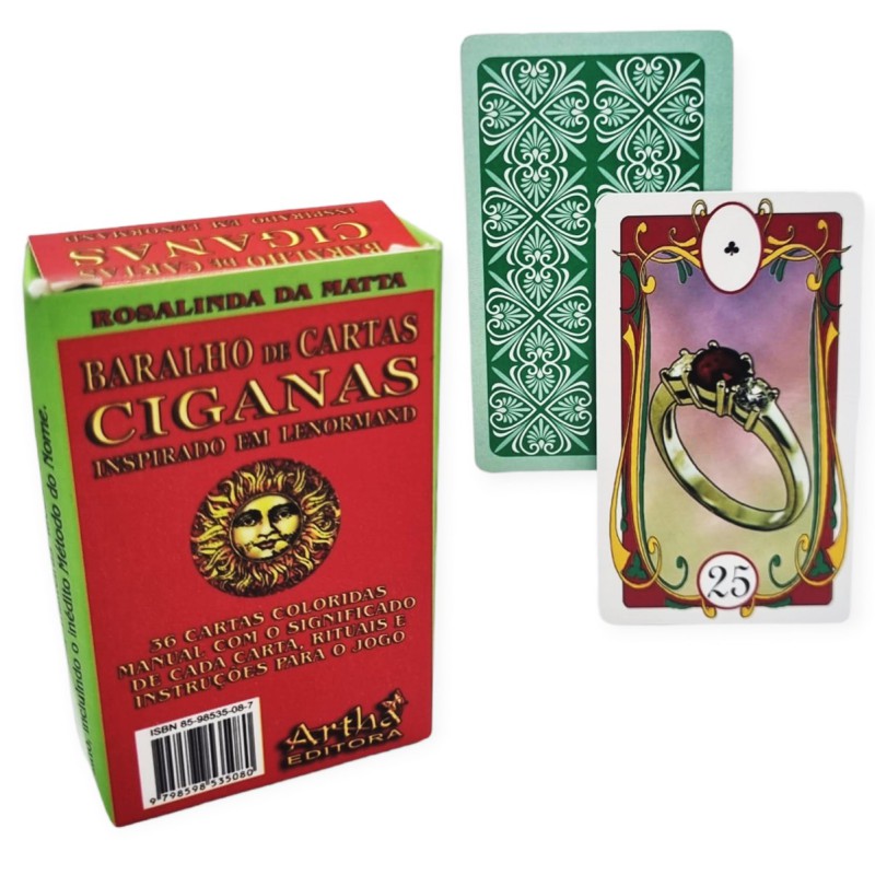 BARALHO DE CARTAS CIGANAS ROSALINDA DA MATA 36 CARTAS