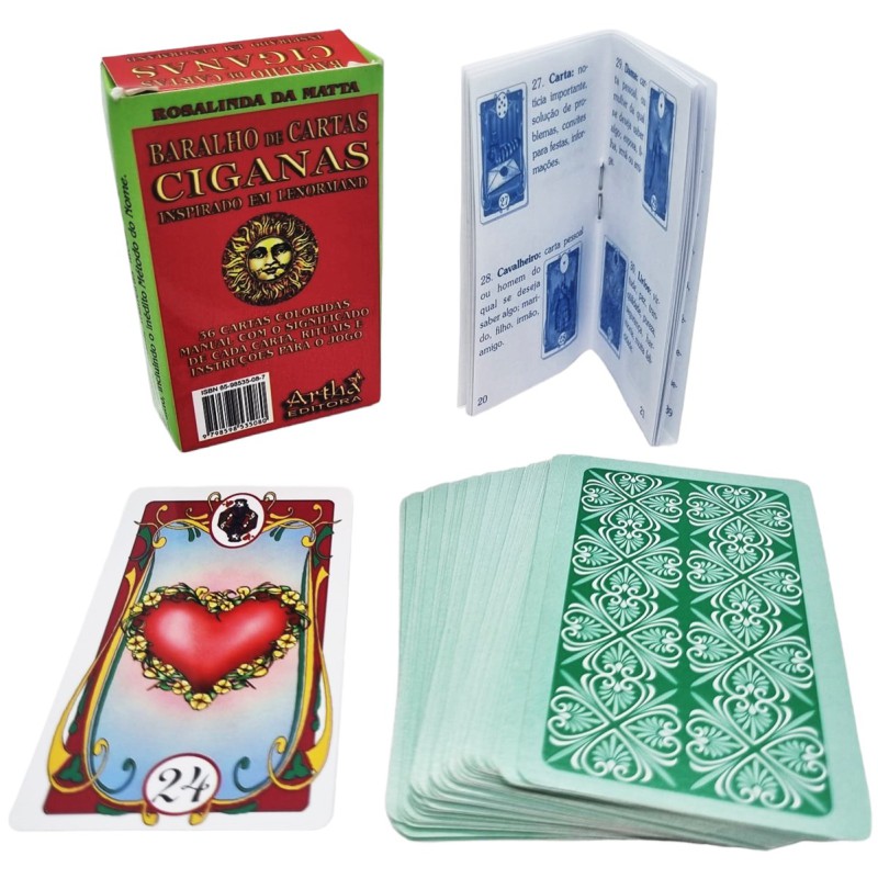 Baralho Tarot Cigano Deck Lenormand 36 Cartas Plastificado