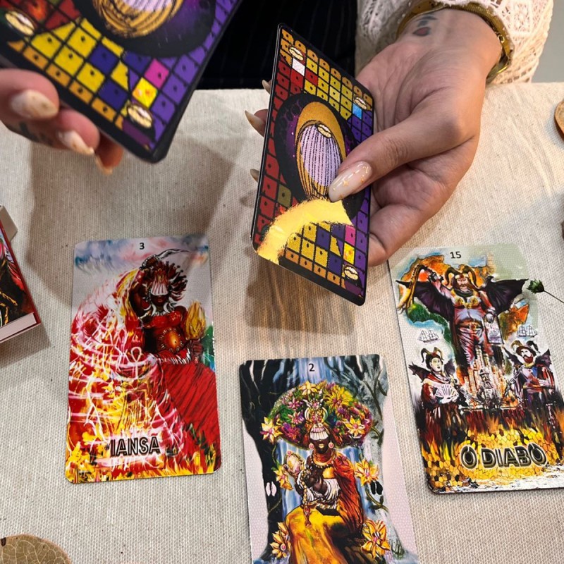 Baralho Tarot dos Orixás Colorido Oráculo Deck 22 Cartas 