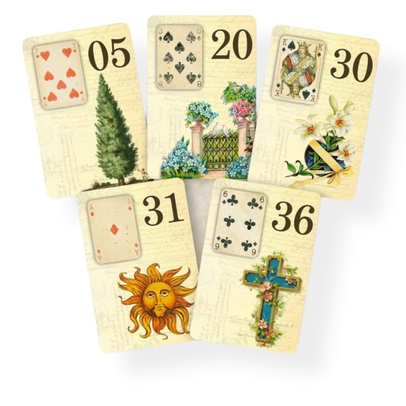 Mini Baralho de Cartas Ciganas Lenormand 36 Cartas