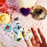 6 Dados Lenormand ciganos Dadomancia kit saquinho manual